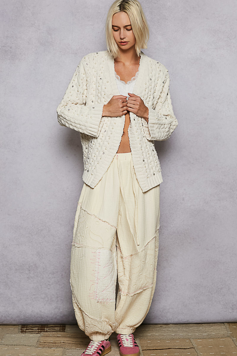 Ivory POL Pearl Cardigan