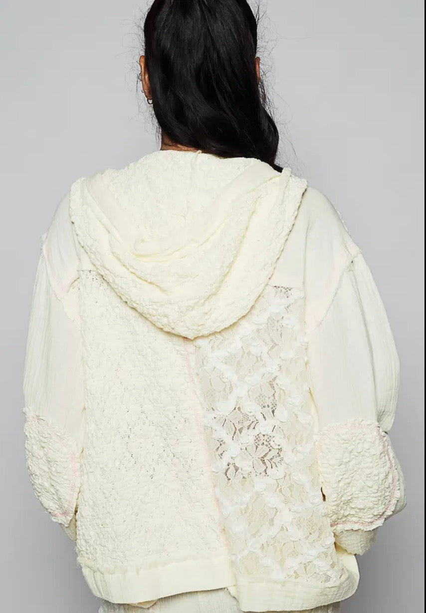 POL Lace Hooded Jacket